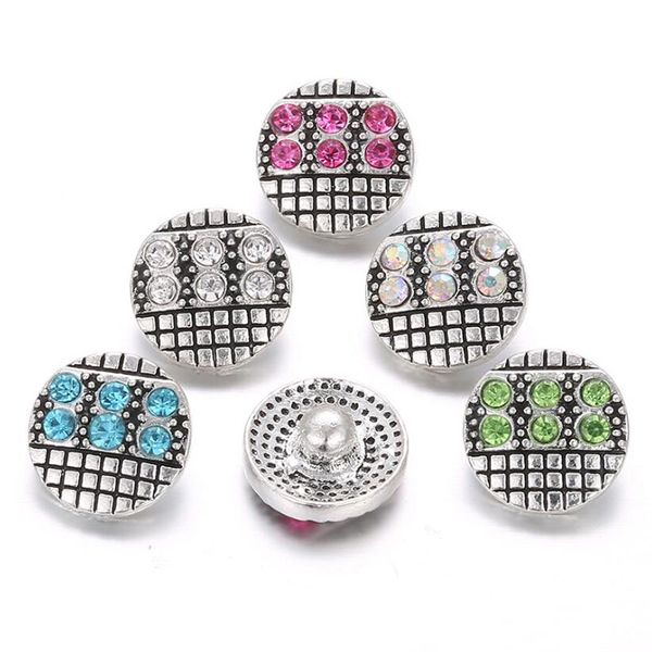 

10pcs new snap jewelry rhinestone round 12mm snap buttons fit snaps bracelet for love snap button, Bronze;silver