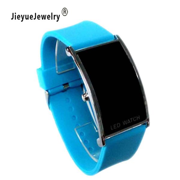 

new 12 color silicone bracelet watch band digital watch red led watches women wristwatch sport clock hours girls gifts, Slivery;brown