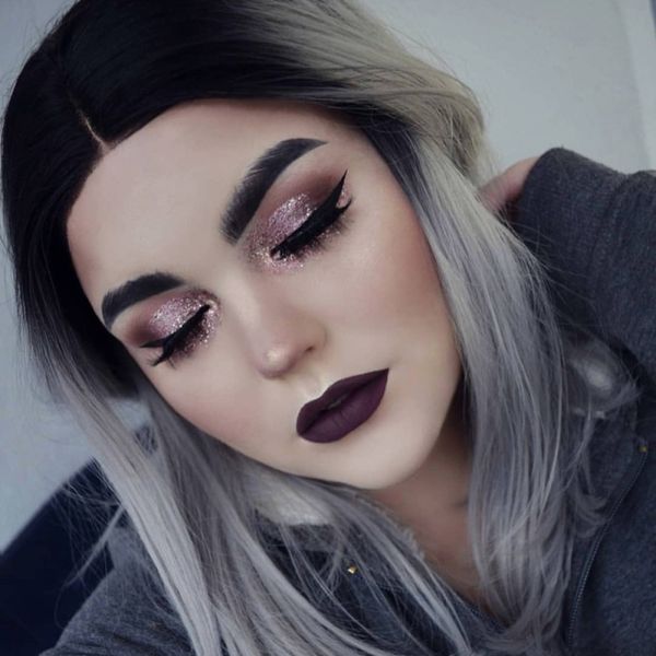 Short Lace Front Wig Bob Grey Ombre Short Hair Full Head Straight