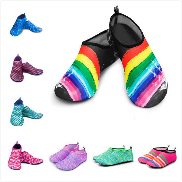 

24designs print diving socks summer sea diving equipment kids ankle socks lovers couples non-slip swimming mens designer beach shoes, Pink;yellow