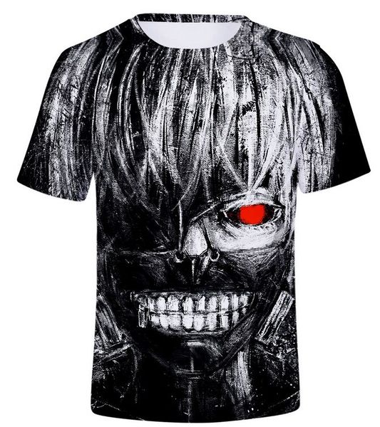 

tokyo collar ghouls men and round loose tokyo ghoul summer t-shirt sleeve print new women 3d couple short digital t-shirt qvsow, Black