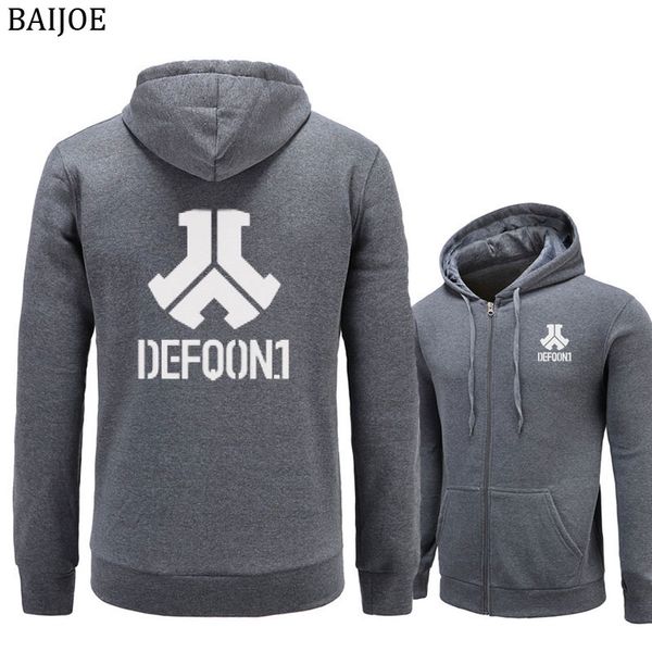 

wholesale- hoodies men defqon.1 rock letter printed men's hoodie sweatshirt long sleeve slim fit black/gray hooded jacket coat