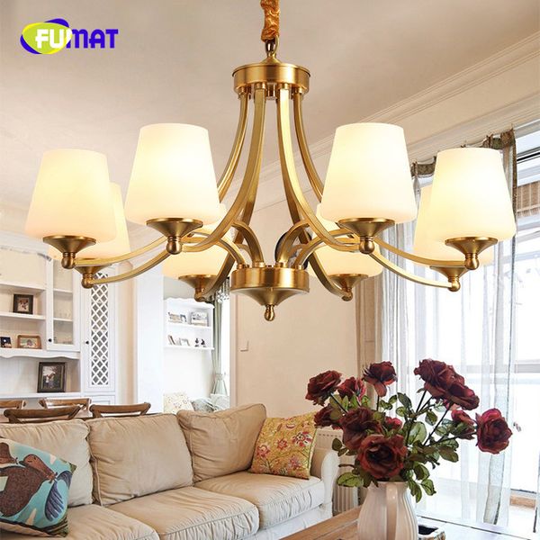 American Retro Copper Led Chandeliers Lighting Dining Room Led