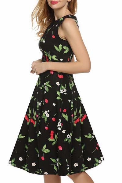 

женщины платье печати рукавов платье лето женщины; s одежда, Black;gray