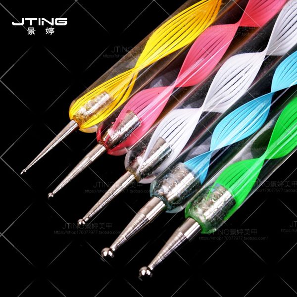 

MOONBIFFY 5 ШТ. 2 Way Marbleizing Nail Art Dotting Живопись Pen Маникюрный Инструмент Nail Art Dotting Pen Tool Dot Set
