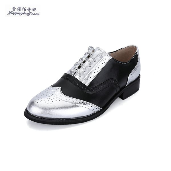 

four seasons enuine leather brown+white british style oxford shoes for men business shoes bullock shoes leather shoes sko, Black