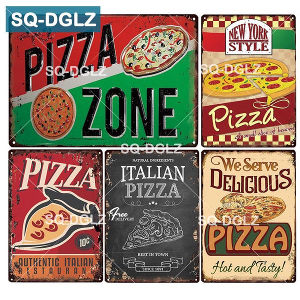 

sq-dglz] italian pizza zone metal sign bar wall decoration tin sign vintage metal signs home decor painting plaques art poster