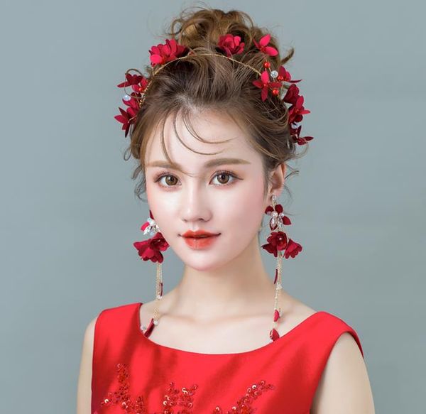 

bridal headwear 2018 new jewelry, super fairy red sweeter wedding dress, Silver