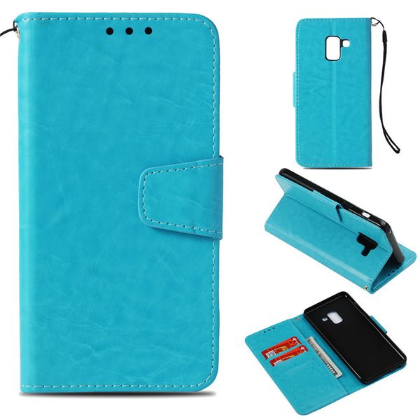 

retro flip case for samsung galaxy a8 2018 a8 plus 2018 cover wallet cases holster imitation skin pu leather phone bags coque