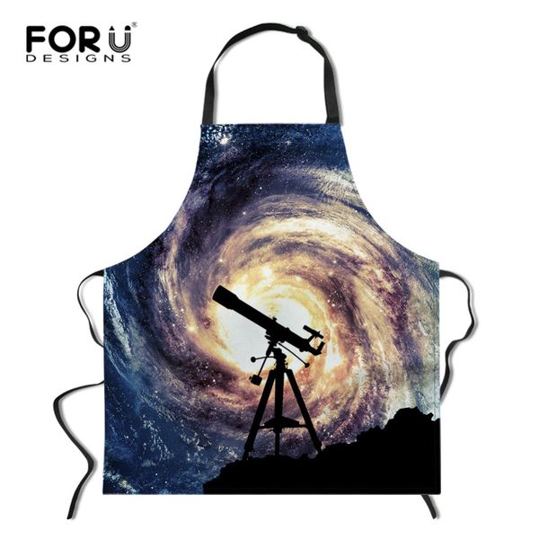 

forudesigns cooking apron space galaxy kitchen dinner party baking aprons for woman and man delantales bbq party cartoon apron