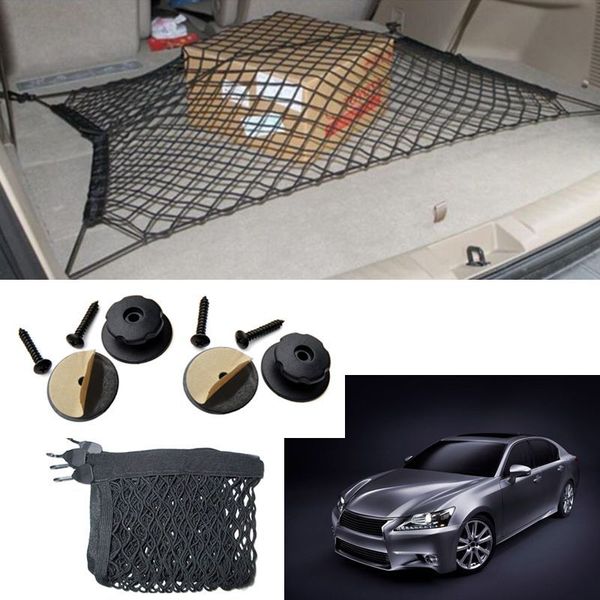 

for lexus series gs car auto vehicle black rear trunk cargo baggage organizer storage nylon plain vertical seat net