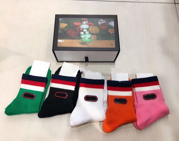 

новый мужчины дизайнер носки красочные хлопка женщин носок calzino роскошные случайные упругие популярные носки 5 пар / серия, Black