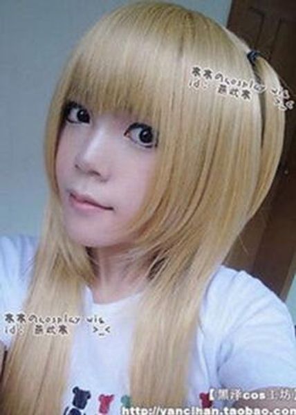 

new long mix blonde cosplay party straight hair wig, Black;brown