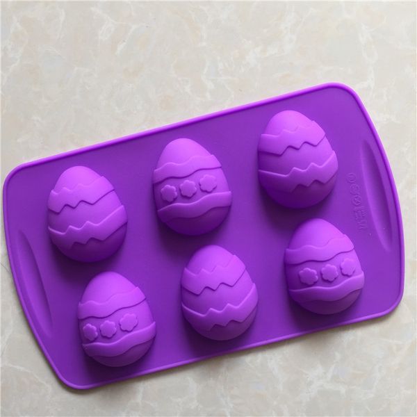 

xibao 6 laices easter egg diy handmade soap mould silicone cake mold pastry molds baking tools kitchen accessories bakeware
