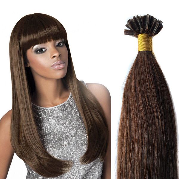 Double Drawn Russian Nail U Tip Hair Extensions 1g Pcs Full Head