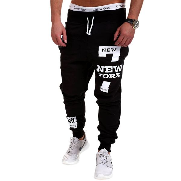 

men 's casual pants cotton performance fashion fitness workout pants casual sweatpants trousers jogger pants homewear, Black