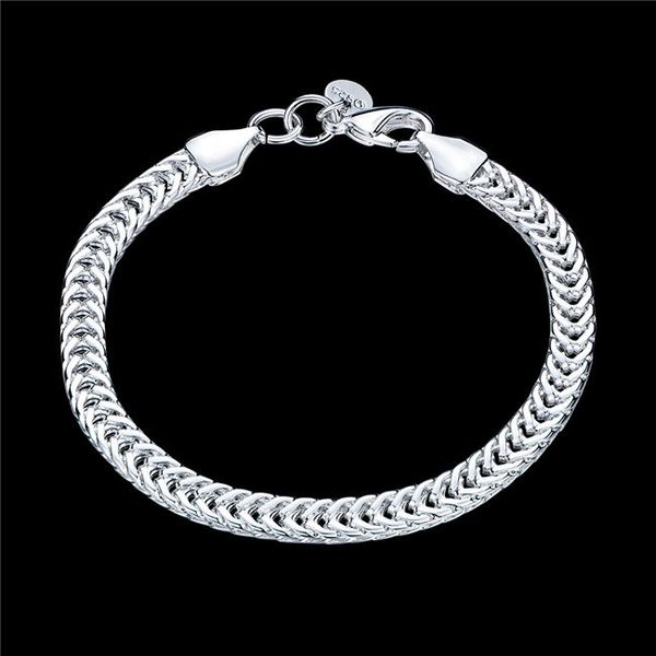 

hollowed out round 925 silver bracelet jspb504; new arrival girl women sterling silver plated chain link bracelets, Black