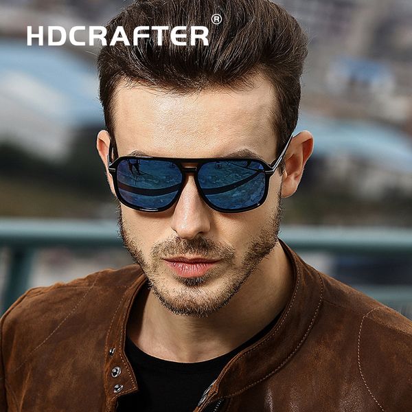 

hdcrafter square sunglasses men polarized shield mirrored sun glasses for male uv400 driving man sunglasses eyewear goggle, White;black