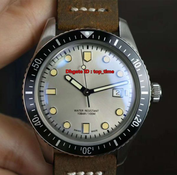 3 Style Best Watche Divers Sixty Five ETA2824 Orologio automatico da uomo 01 733 7720 4051-07 5 21 02 Quadrante argentato Cinturino in pelle marrone Orologi da uomo
