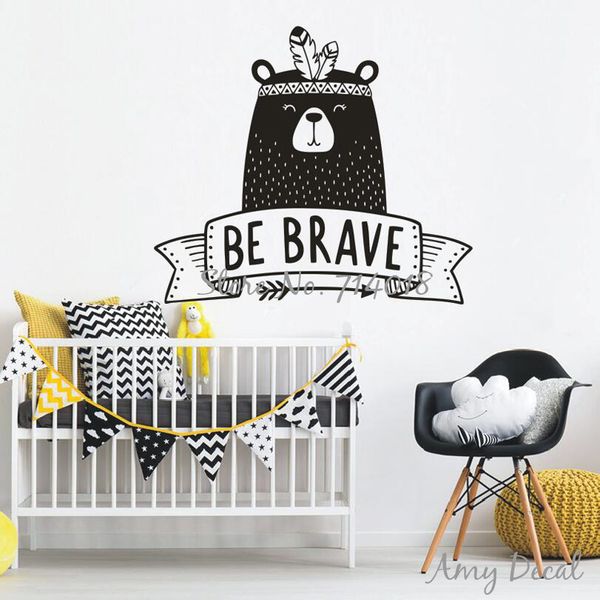 

be brave wall decal cute tribal bear wall sticker for kids room baby bedroom decor nursery bear decal tattoo stickers a739