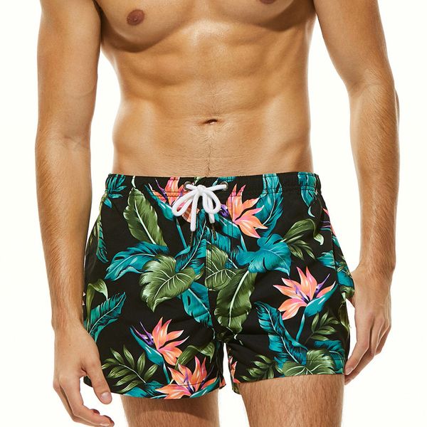 

new arrivied summer men's surfing beach shorts quick dry printing board shorts men swimsuits loose comfortable swimming trunks