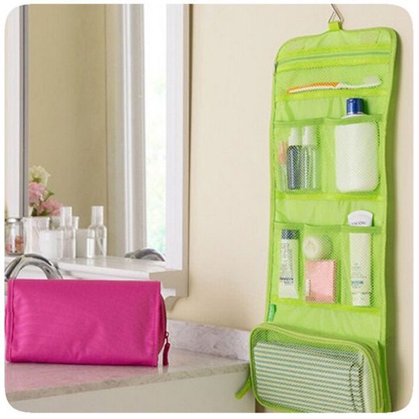 

fashion multi-function large size portable travel storage jewelry makeup hanging bags folding travel bags