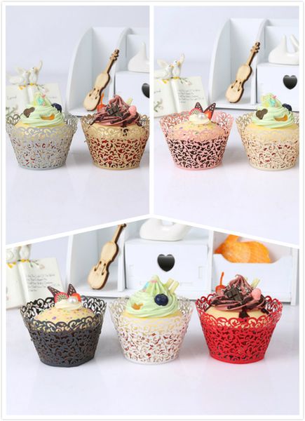 

wedding party biscuits baking cupcake cups fashion butterfly vine filigree laser cases chocolate paper cake cup