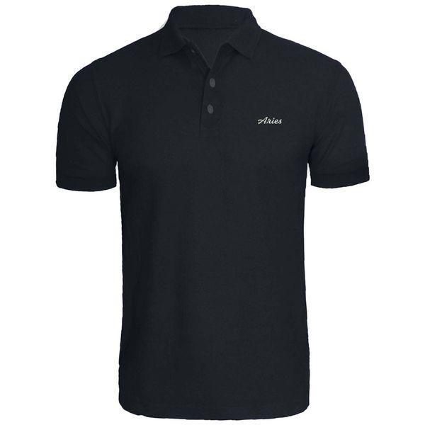 

mens aries facts zodiac constellation embroidery embroidered shirts, White;black