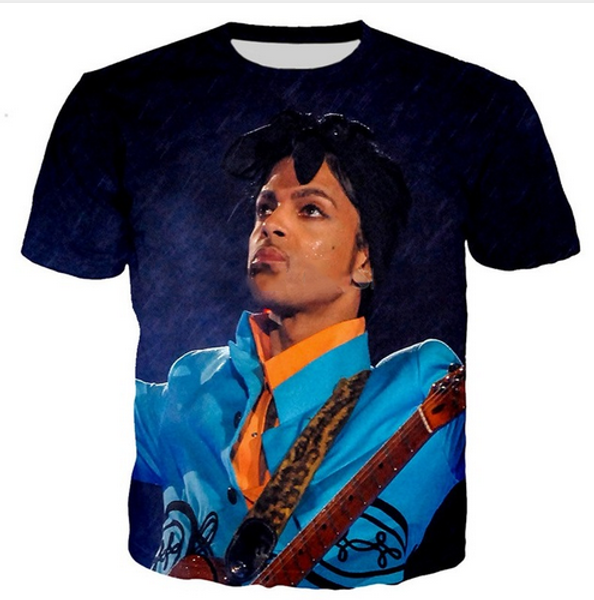

fashion mens/womans famous singer prince rogers nelson summer style funny 3d print casual t-shirt plus size zgx044, White;black