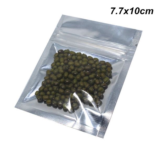 

7.7x10cm 200шт алюминиевой фольги уплотнения собственной личности прозрачный упаковка сумки для печенье выпекать изделия лавсановой фольги з