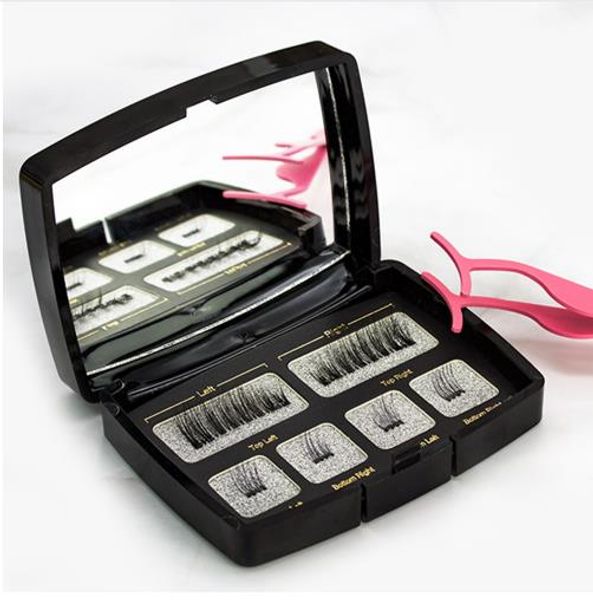 

6pcs/set magnetic eyelashes invisible magnetic lashes mink eyelashes with tweezers 3d mink lashes thick full strip false eyelashes