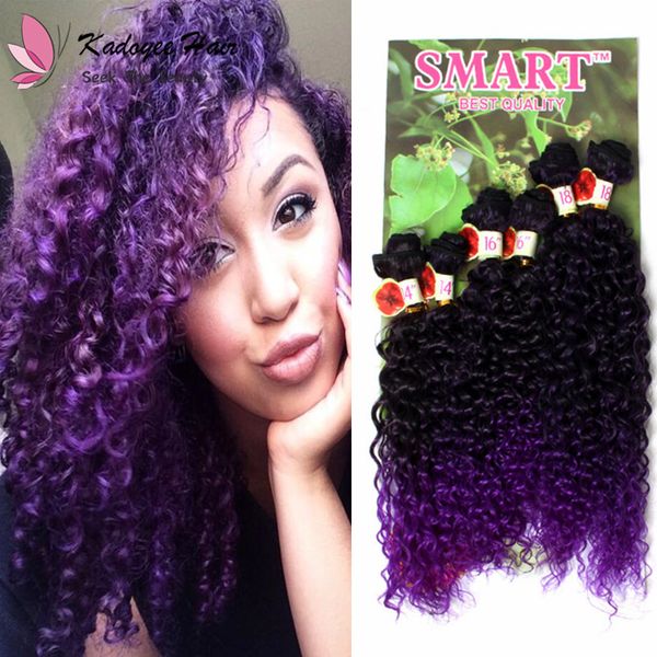 Jerry Curl Afro Kinky Curly Ombre Sew In Hair Extensions Pack