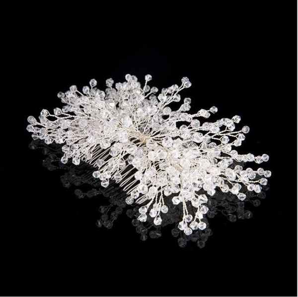 

bridal headwear wedding hand crystal comb, bridal ornaments, Slivery;golden