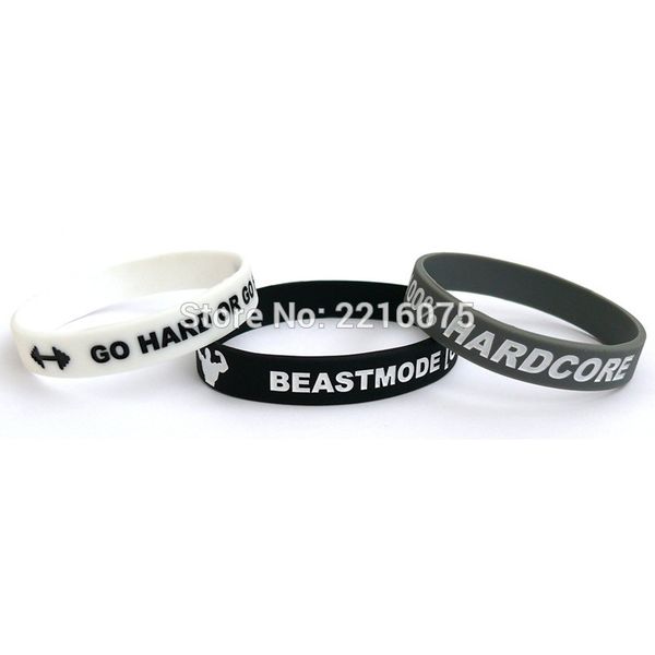 

300pcs 12mm regular fitness & bodybuilding crossfit wristband silicone bracelets by dhl express, White