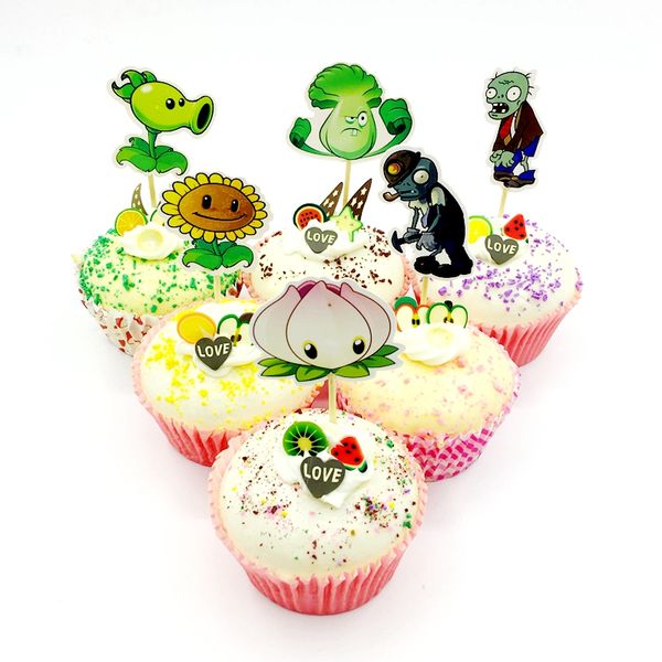 2019 Plants Vs Zombies Cupcake Topper Pick Kids Birthday Party