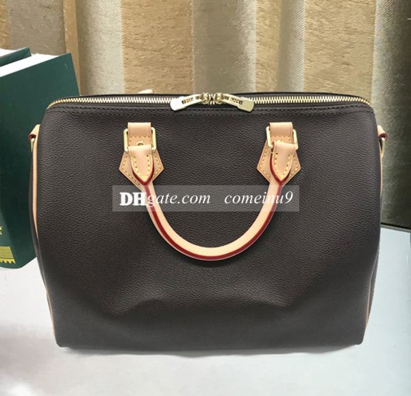 

fashion designer genuine oxidize leather handbag with strap 25 30 35 women's classic boston speedy shoulder crossbody bag with dust bag