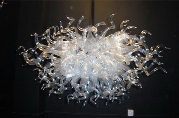 

clear glass hanging chandelier lamp chain pendant lamps for living dining room art decoration customized size oval or round shape
