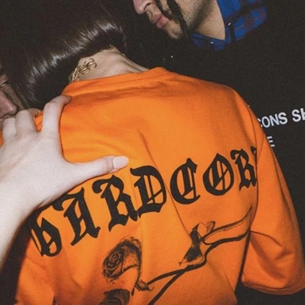 

High Fashion Mens Designer T Shirts Rose Letter Printed 424 Short Sleeve Tees Orange Tops for Summer