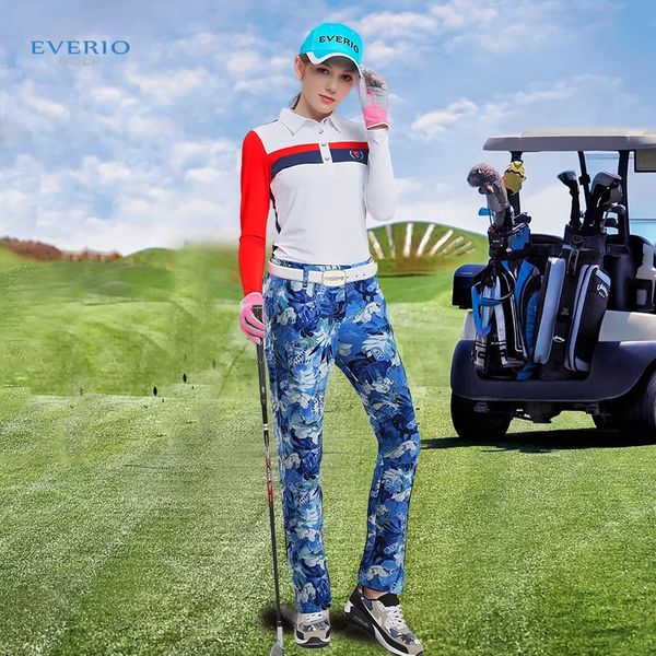 

autumn winter ladies print golf trousers thickening fleece sports pants quick-drying breathable warm slim golf pants women, Gary;green