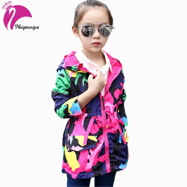 

girls windbreaker jackets for girls spring outerwear hooded trench coat for girls fashion children coat kids jacket for girl y1891203, Blue;gray
