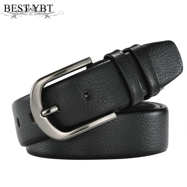 

ybt men belt imitation leather alloy pin buckle belt business affairs simple fashion casual personality high quality, Black;brown