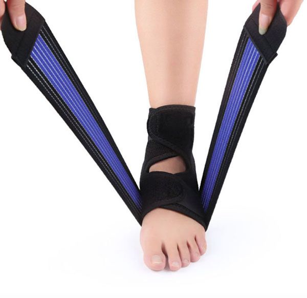 

sports breathable ankle strap support basketball, football elastic soft sbr ankle protector socks bracer, Blue;black