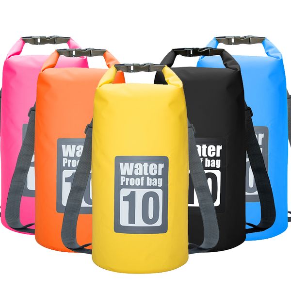 

10l waterproof water resistant dry bag sack storage pack pouch swimming kayaking canoeing river trekking fishing double straps