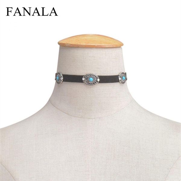 

dropshipping leather jewelry vintage necklace resin for bohemia zinc pu necklace choker chokers alloy new women, Golden;silver