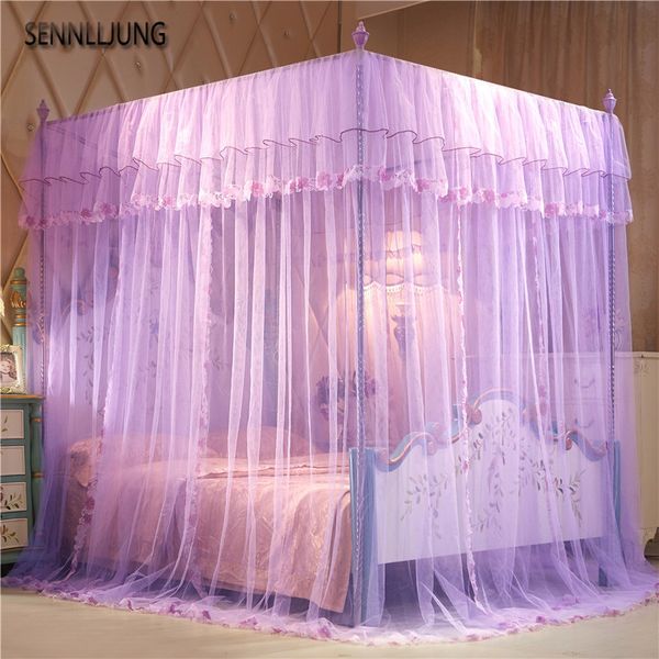 

princess mosquito nets three open doors landing square palace mosquito nets, stainless steel bracket curtain bed canopy net