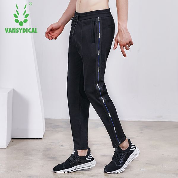 

mens autumn jogger pants running trousers full length loose fitness training sweatpants vansydical, Black;blue
