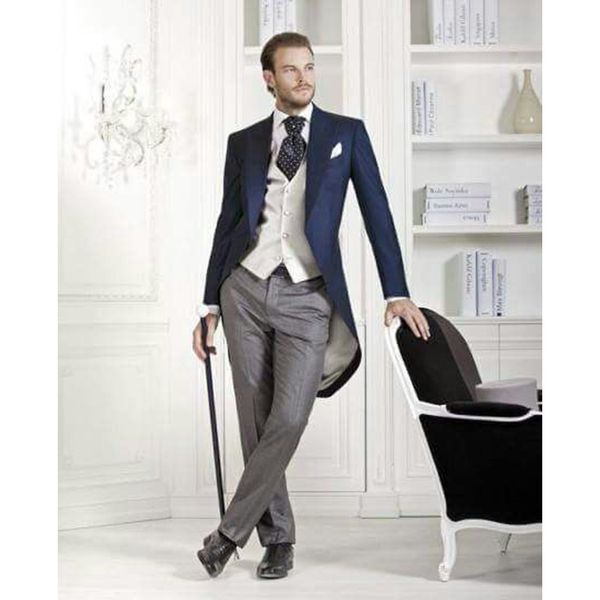 

custom made italian wool black morning suit wedding suits for men man's 3 peices suits(jacket+pants+vest), White;black