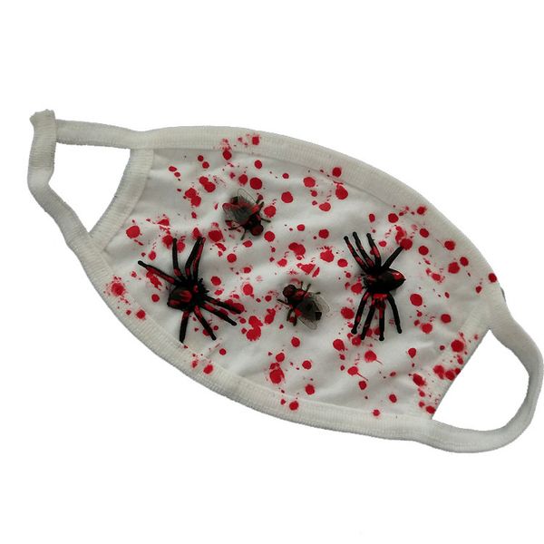 

makeup party gauze mask scary spider flies bloody design bloody halloween cosplay masks, Silver
