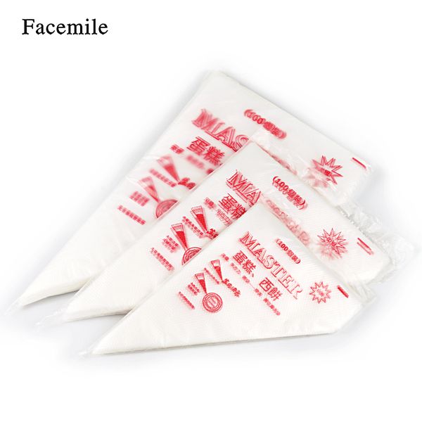 

facemile 100pcs s m l disposable piping bag icing fondant cake cream cupcake cookie decorating bakeware pastry dessert tip tool