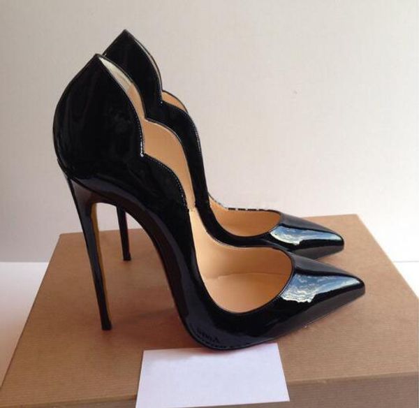 

new extreme bottom high heels shoes for woman 12cm party shoes thin heels slip-on ladies shoes plus size yellow blue purple customize, Black